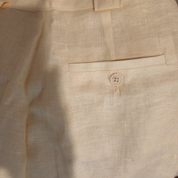 Linen Pleated Pants-fully lined - Picture 3 of 4